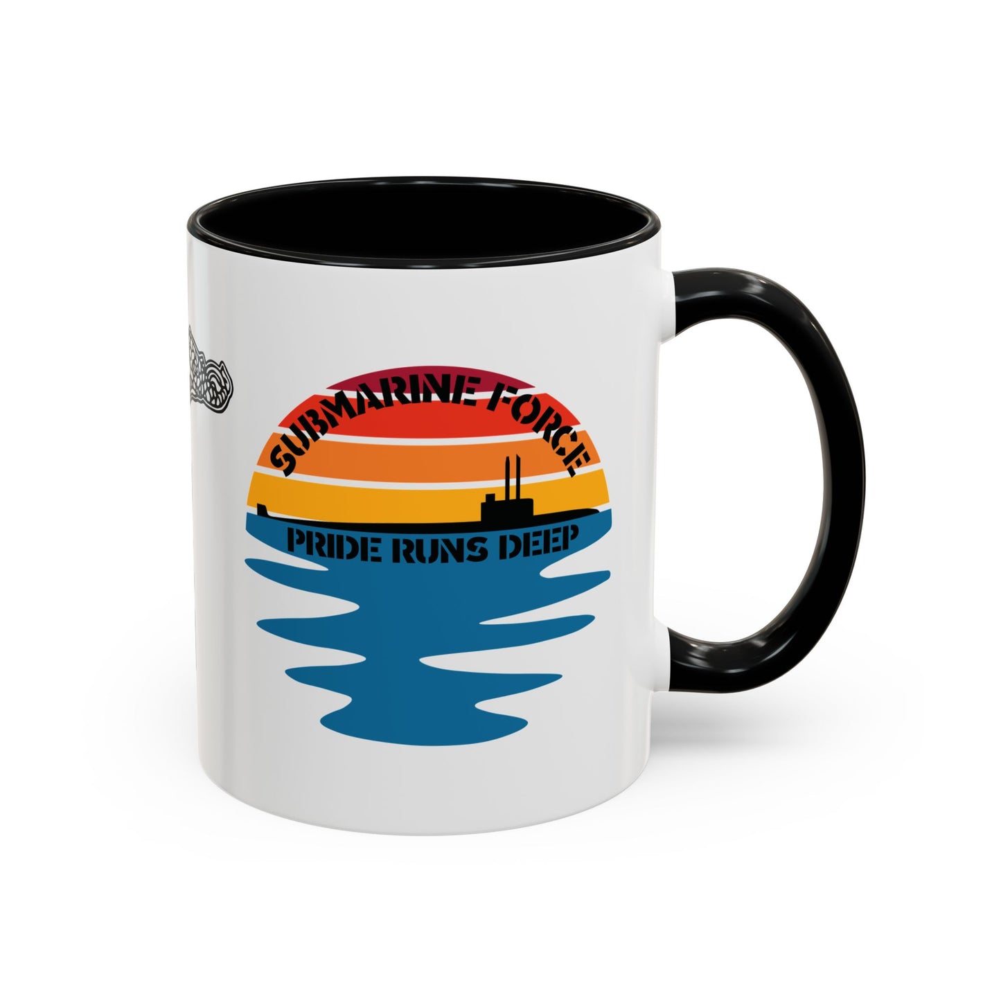 Sunrise United States Navy Submarine Force Pride Runs Deep Accent Coffee Mugs