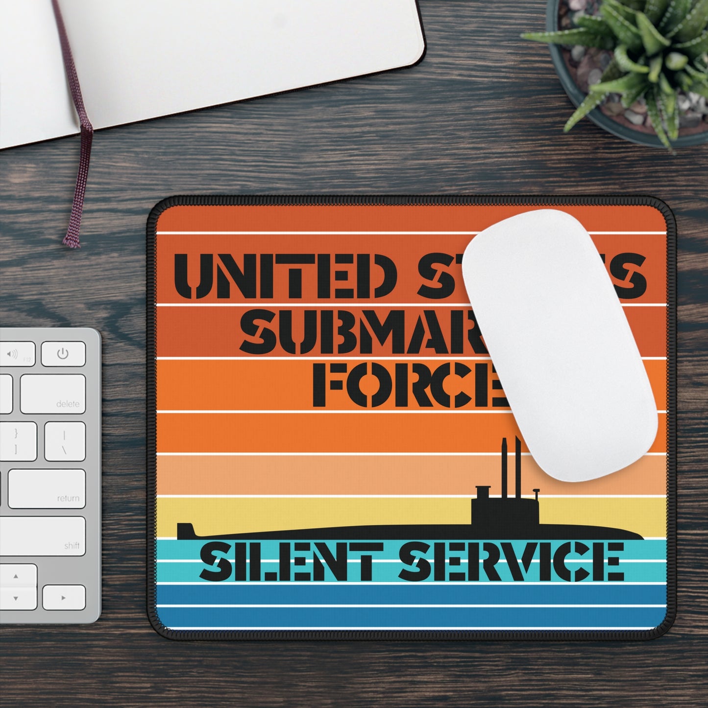 Sunset United States Submarine Force Silent Service Retro Vintage Gaming Mouse Pad