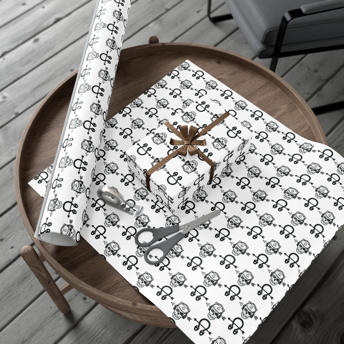 United States Navy Sonar Technician STG Sailor Skull and Insignia White Gift Wrap Papers
