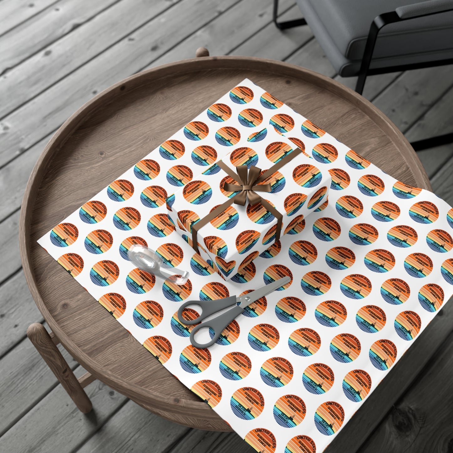 US Navy Submarine Force Silent Service Veteran Sailor Retro Design Gift Wrap Papers