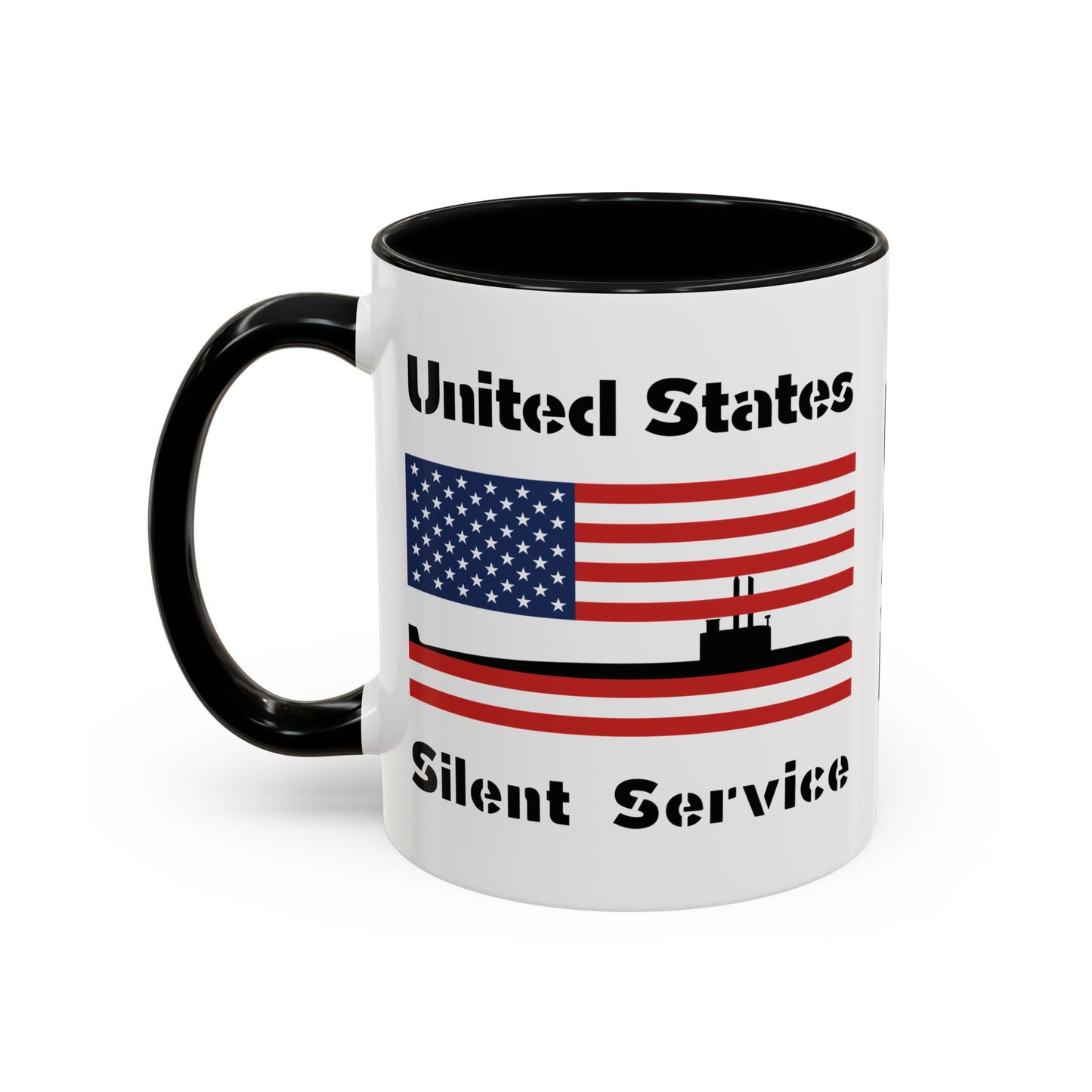 United States Navy Submarine Force Silent Service American Flag Accent Coffee Mugs