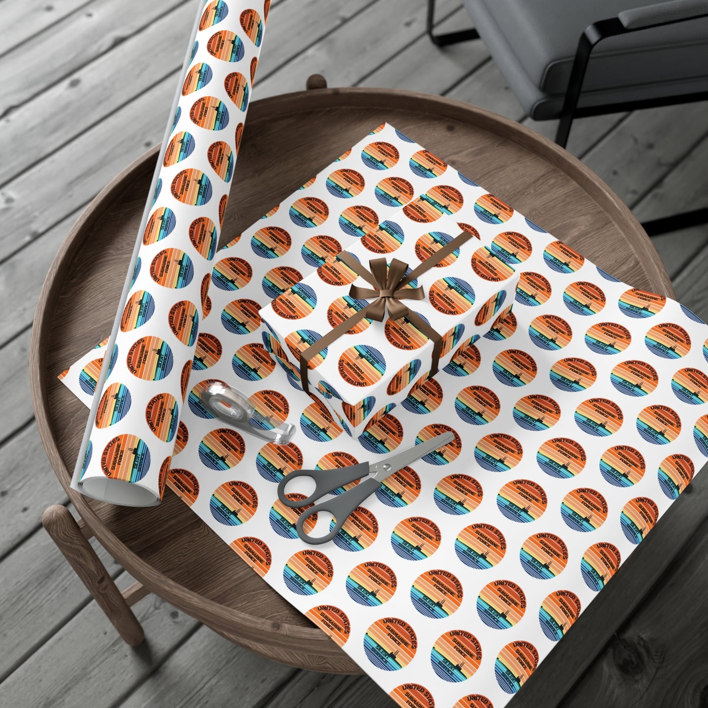 US Navy Submarine Force Silent Service Veteran Sailor Retro Design Gift Wrap Papers