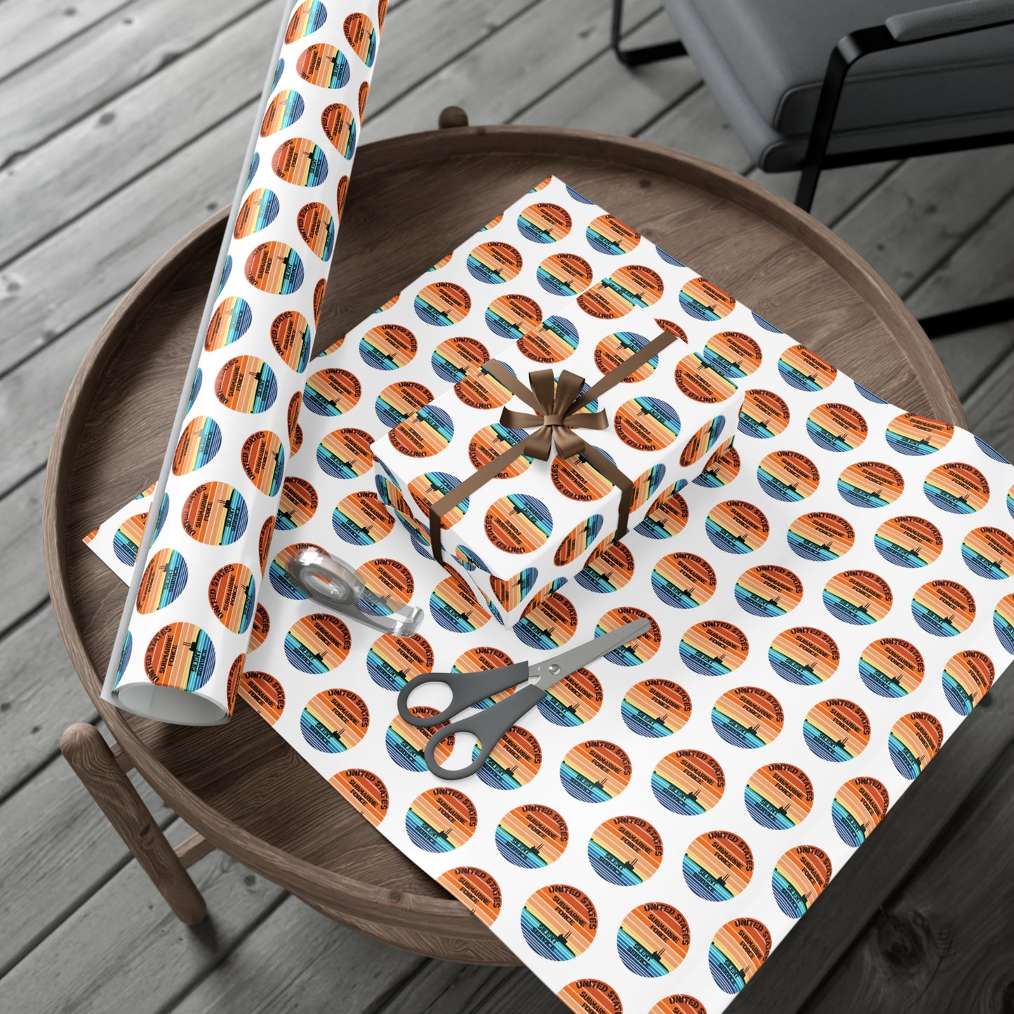US Navy Submarine Force Silent Service Veteran Sailor Retro Design Gift Wrap Papers