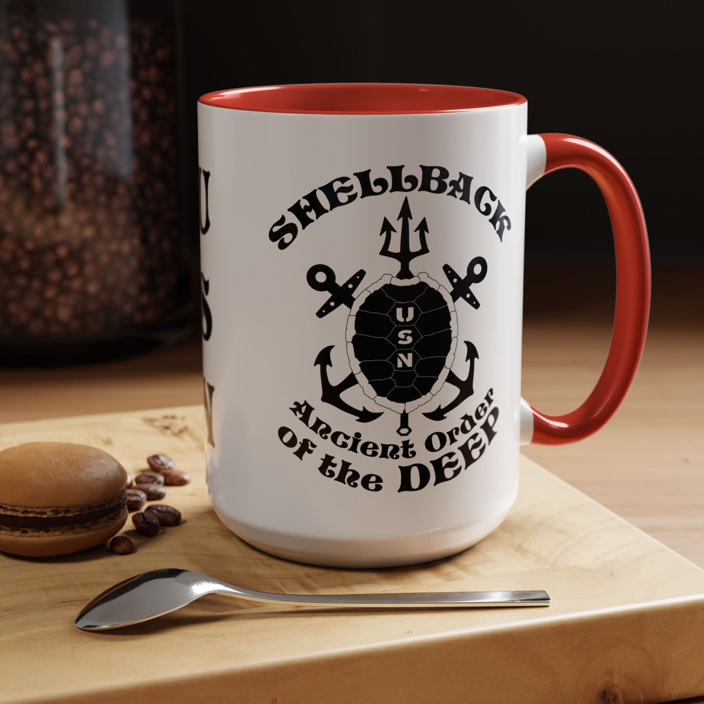 United States Navy Shellback Ancient Order of the Deep Equator Line-Crossing Ceremony Accent Coffee Mugs