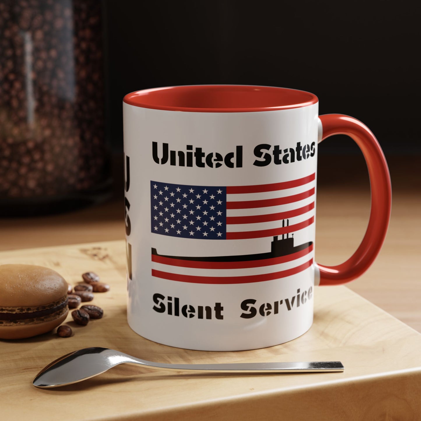 United States Navy Submarine Force Silent Service American Flag Accent Coffee Mugs
