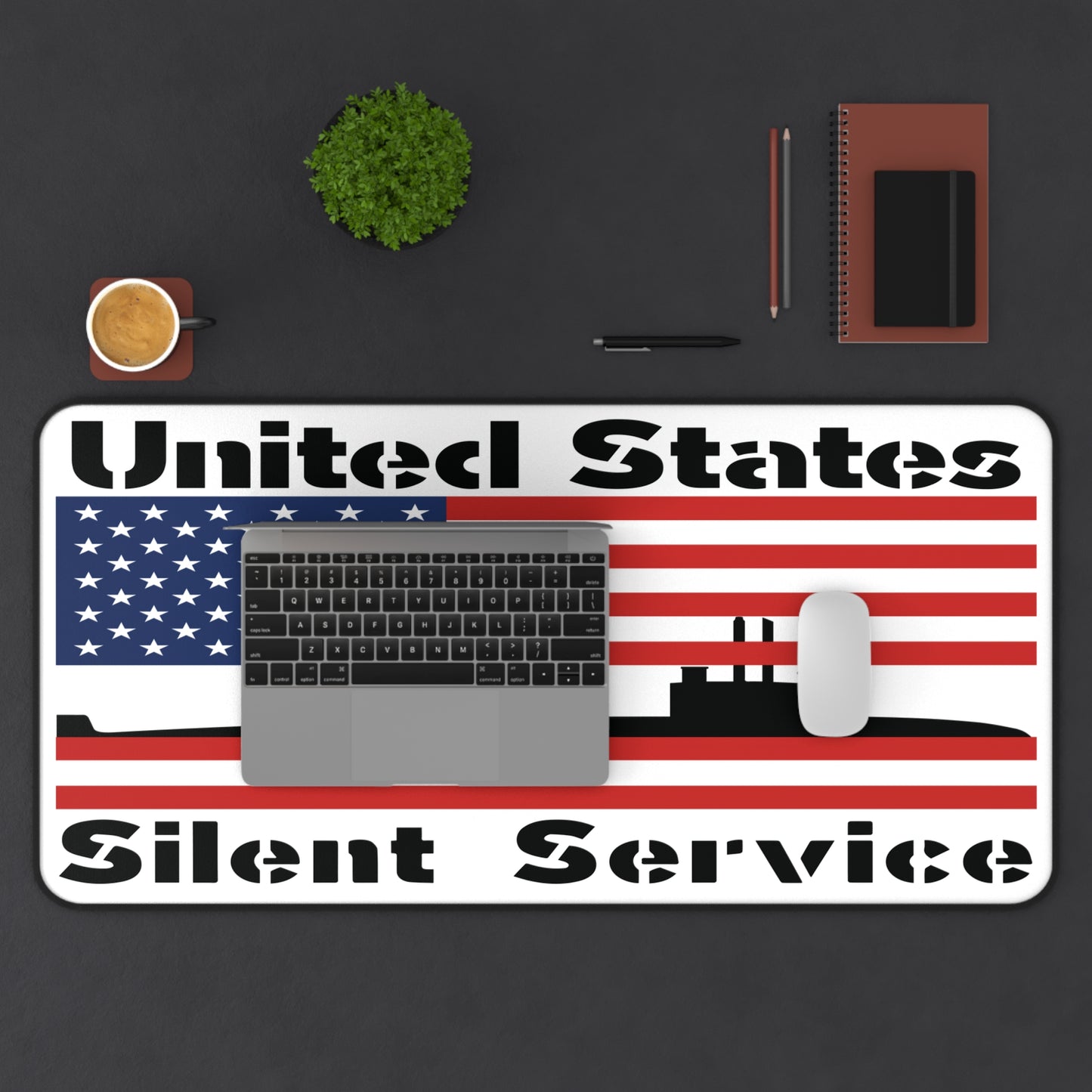 United States Silent Service Submarine Force American Flag Desk Mat
