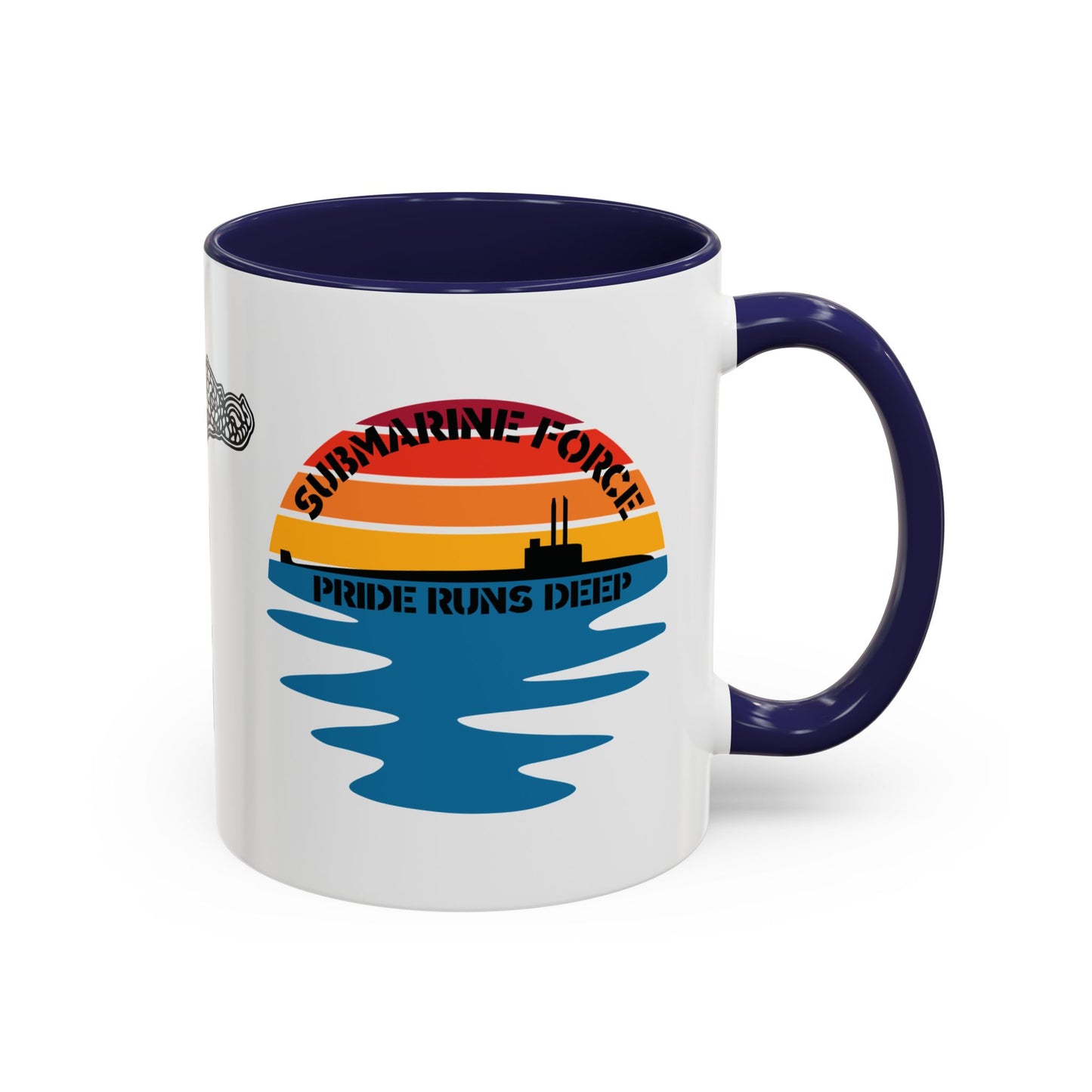 Sunrise United States Navy Submarine Force Pride Runs Deep Accent Coffee Mugs