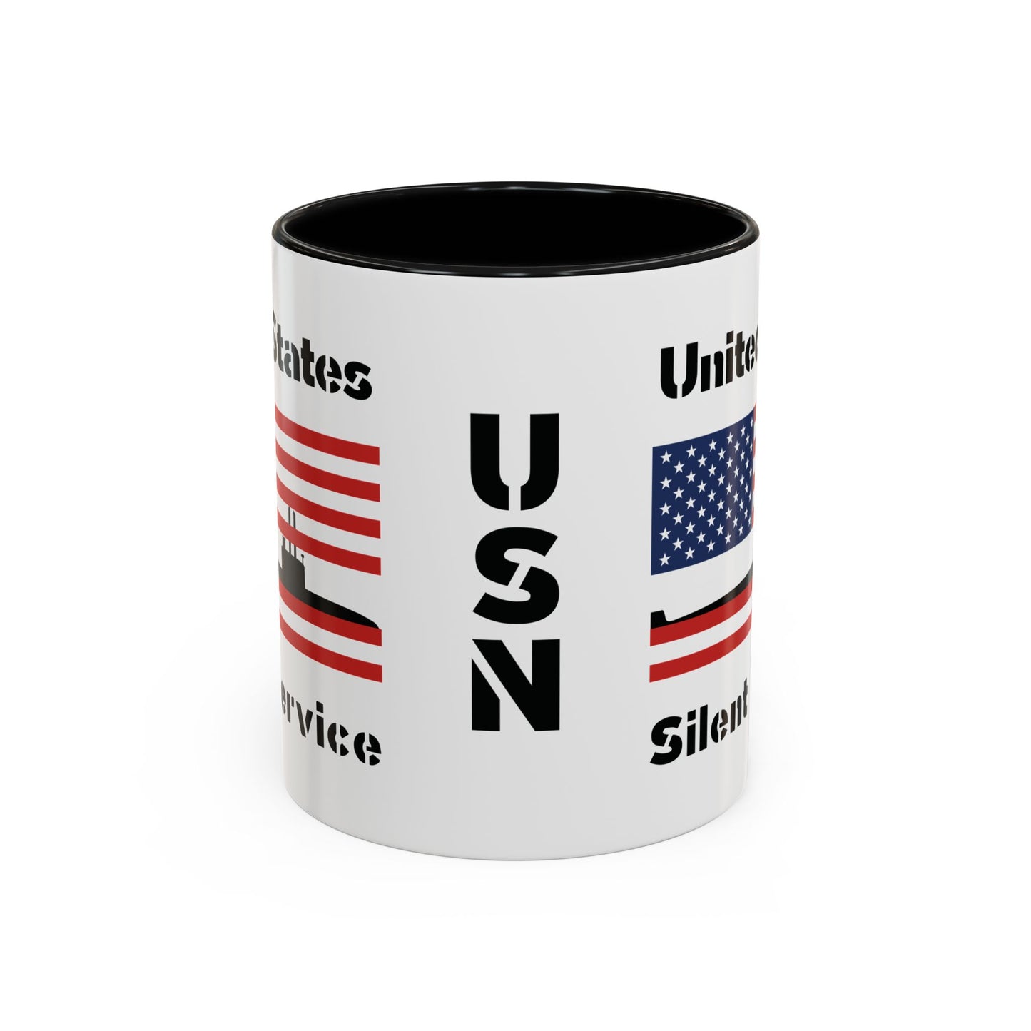 United States Navy Submarine Force Silent Service American Flag Accent Coffee Mugs