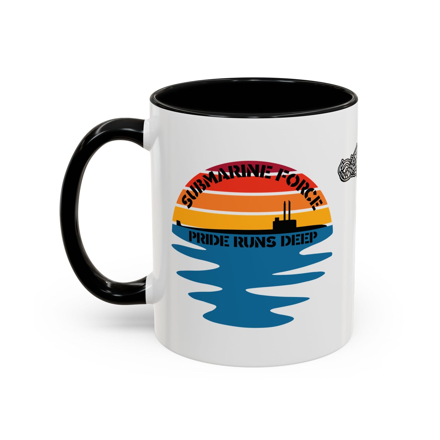 Sunrise United States Navy Submarine Force Pride Runs Deep Accent Coffee Mugs