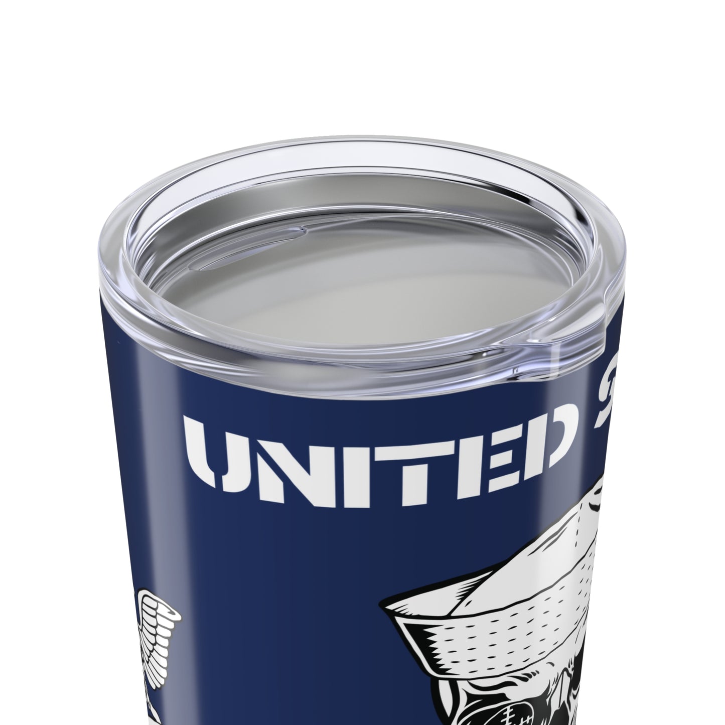 United States FCPO Skull Crossbones First Class Sailor Blue Stainless Steel Tumbler 20oz