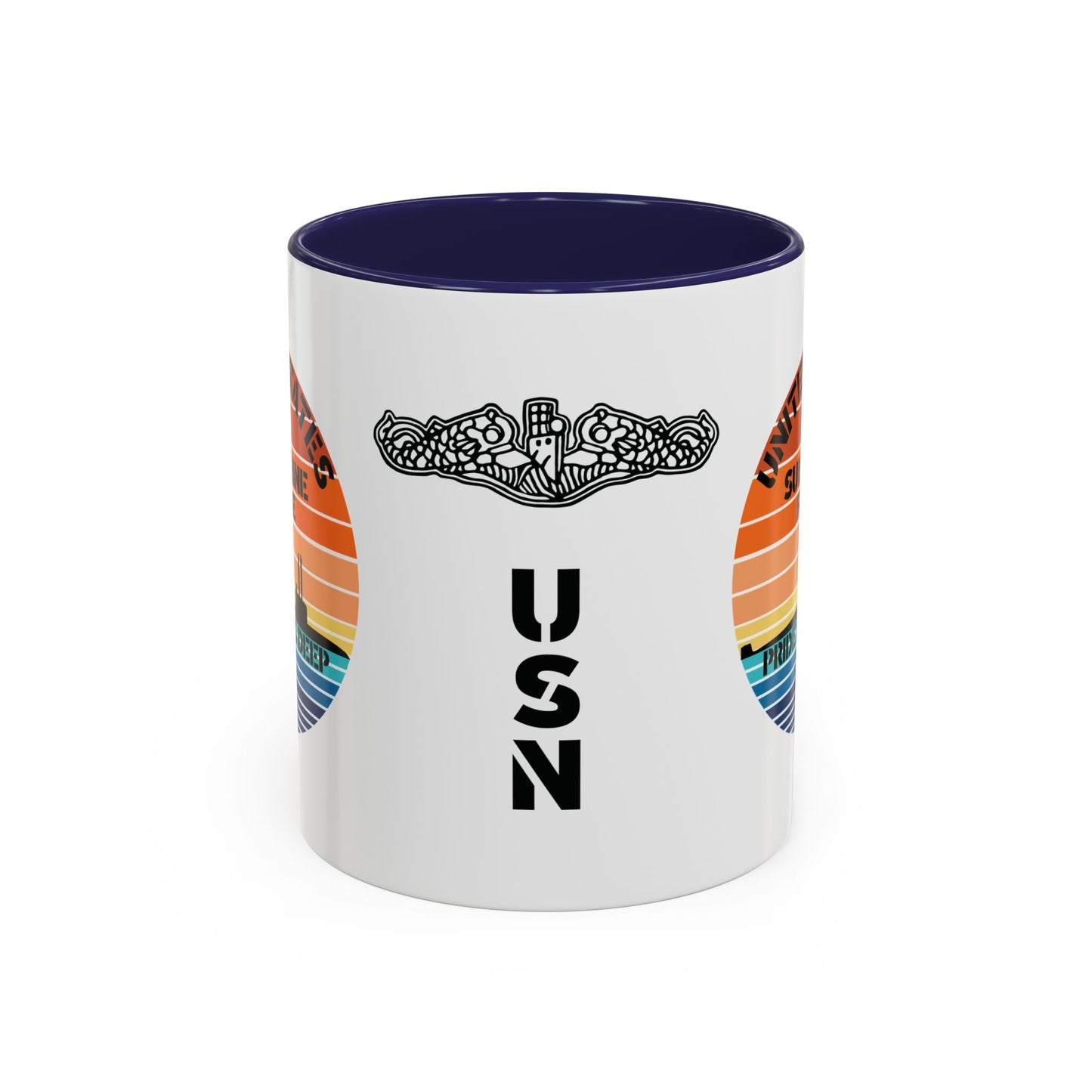 Sunset United States Navy Submarine Force Pride Runs Deep Accent Coffee Mugs