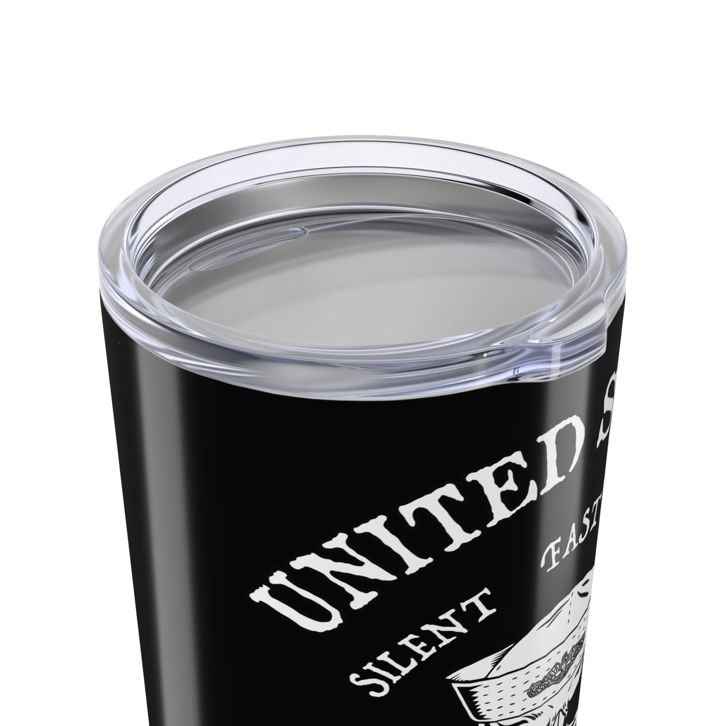 United States Submarine Force Skull & Crossbones Sailor Silent Fast Deadly Silent Service Black Stainless Steel Tumbler 20oz