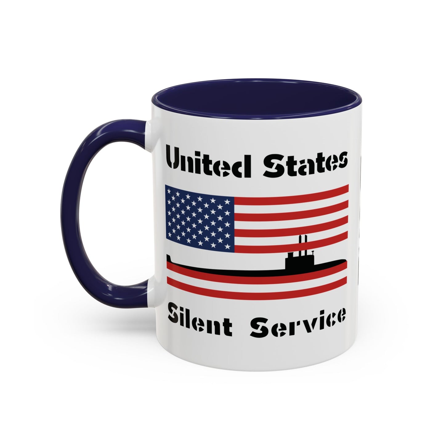 United States Navy Submarine Force Silent Service American Flag Accent Coffee Mugs