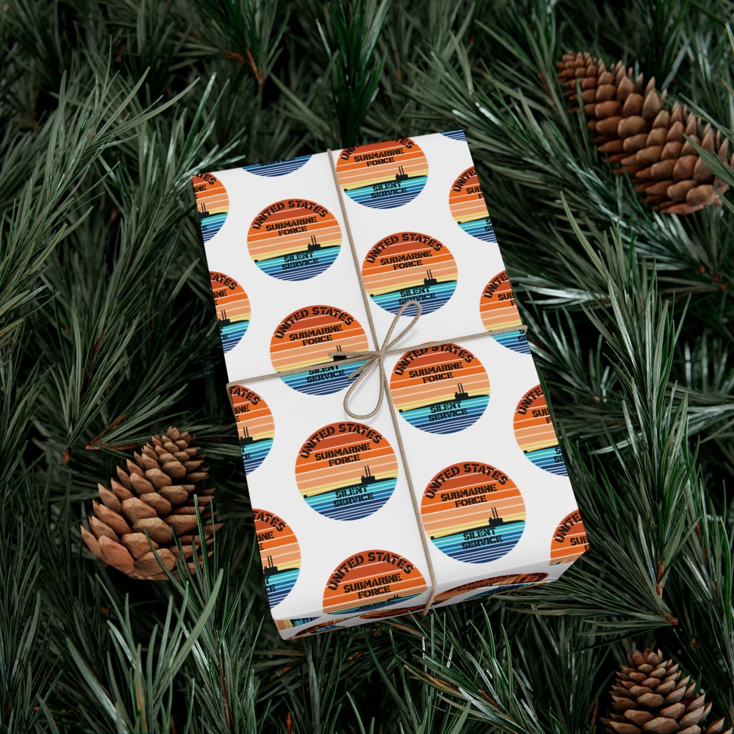 US Navy Submarine Force Silent Service Veteran Sailor Retro Design Gift Wrap Papers
