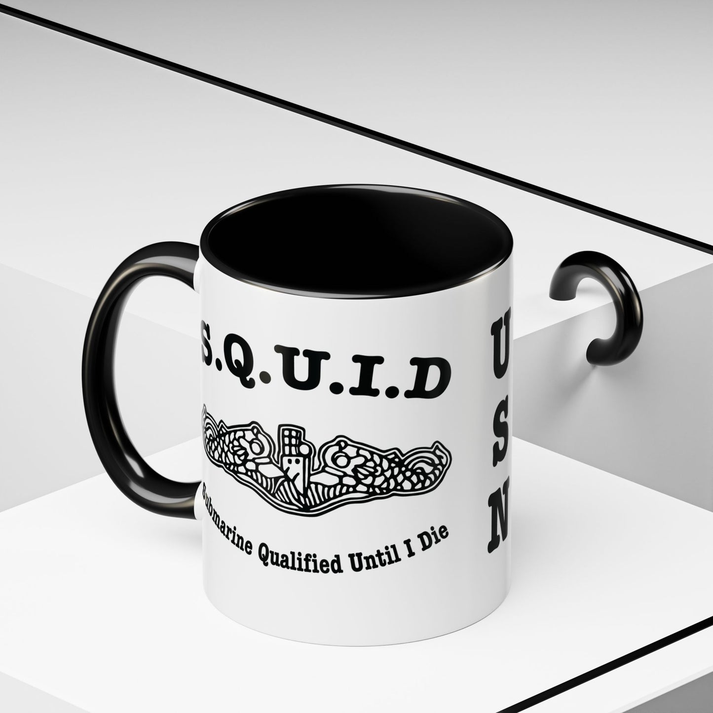 United States Navy S.Q.U.I.D. Submarine Qualified Until I Die Submarine Force Silent Service Accent Coffee Mugs