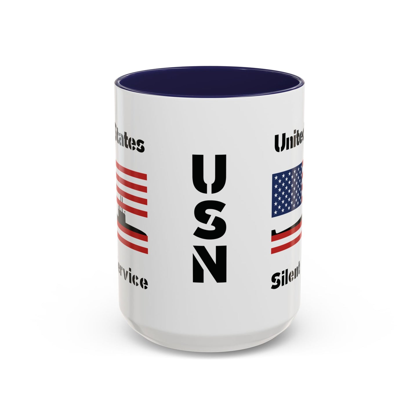 United States Navy Submarine Force Silent Service American Flag Accent Coffee Mugs