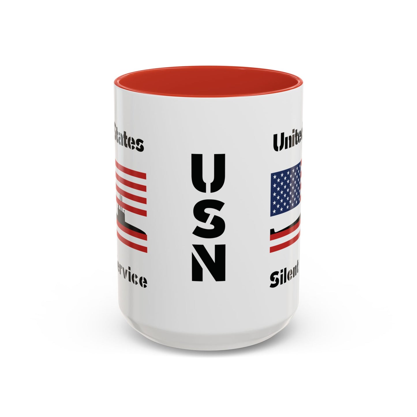 United States Navy Submarine Force Silent Service American Flag Accent Coffee Mugs