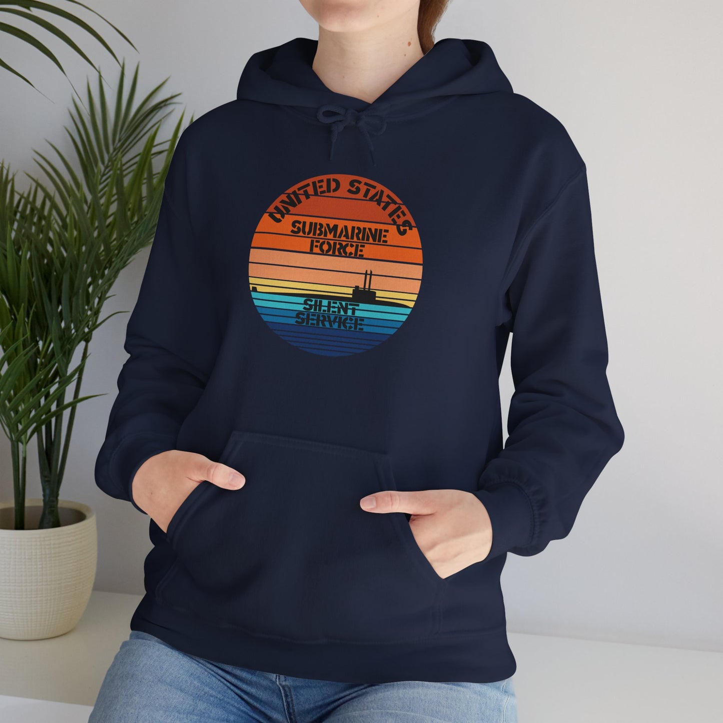 Sunset United States Submarine Force Silent Service Vintage Unisex Heavy Blend™ Hooded Sweatshirt