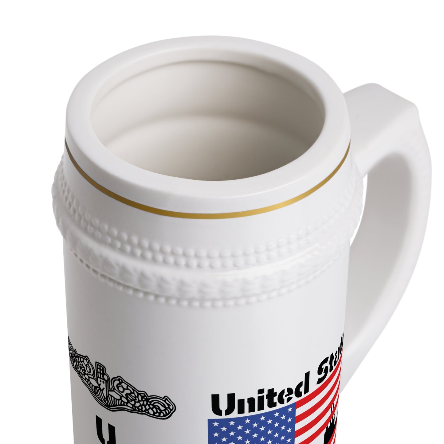 United States Silent Service Submarine Force USA Flag Beer Stein Mug