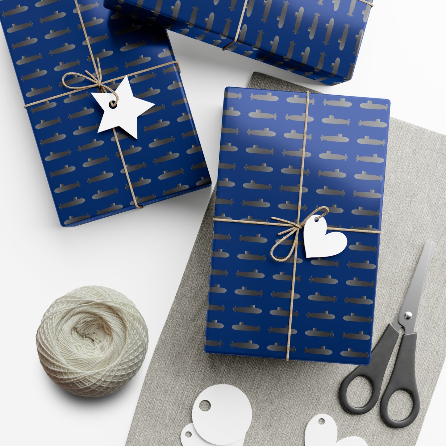 United States Navy Submarine Force Silent Service Gray Mini Submarines Blue Gift Wrap Papers