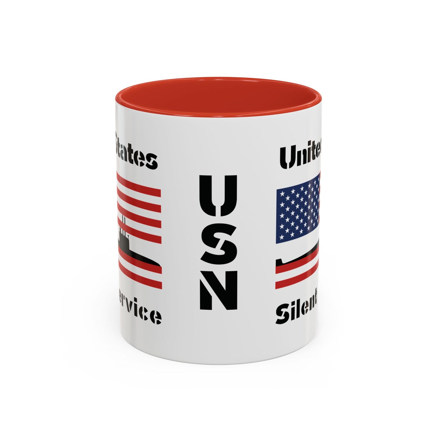 United States Navy Submarine Force Silent Service American Flag Accent Coffee Mugs