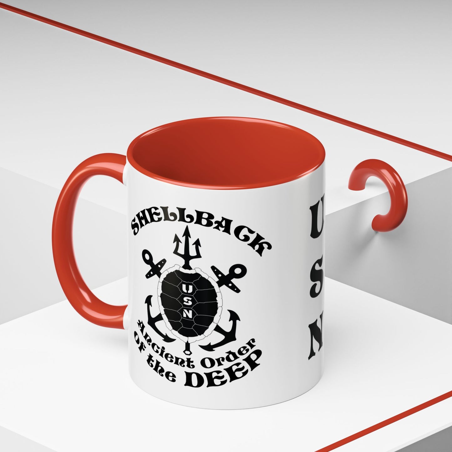 United States Navy Shellback Ancient Order of the Deep Equator Line-Crossing Ceremony Accent Coffee Mugs