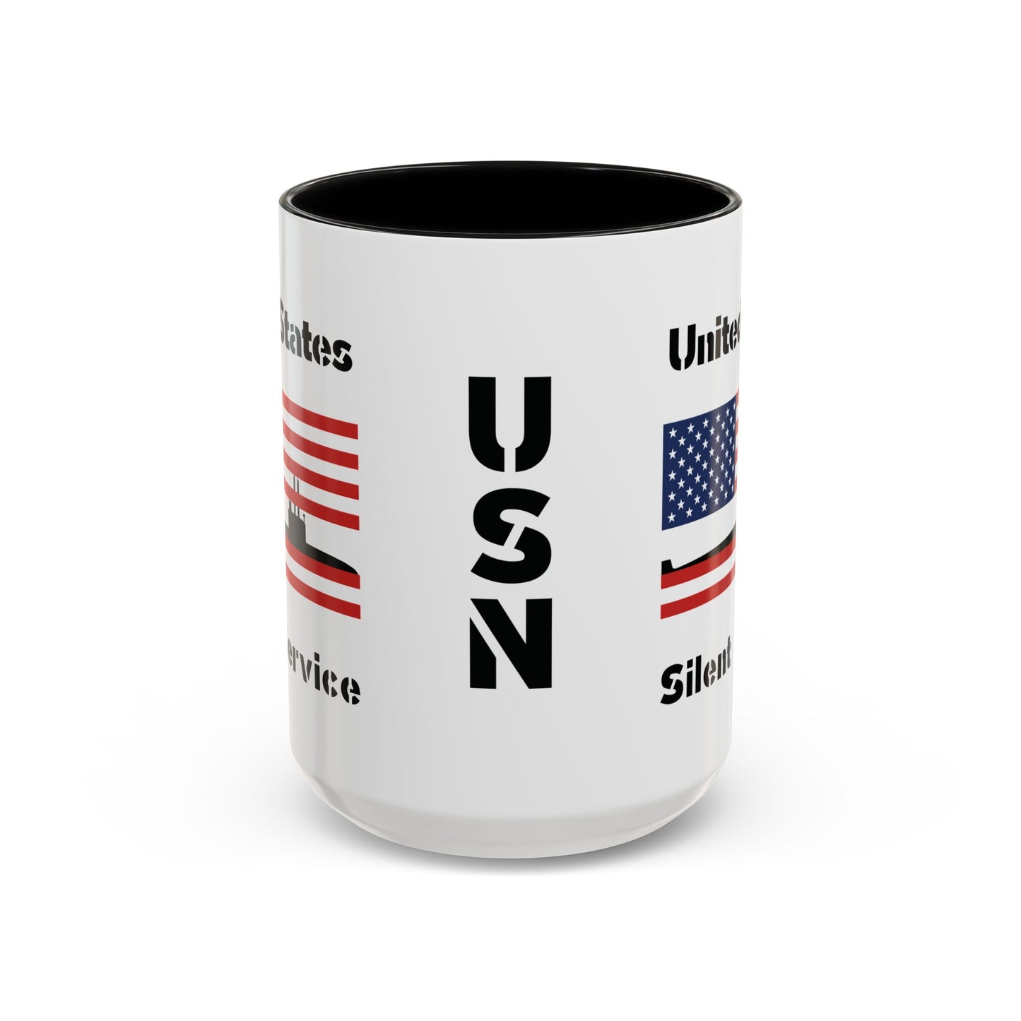 United States Navy Submarine Force Silent Service American Flag Accent Coffee Mugs
