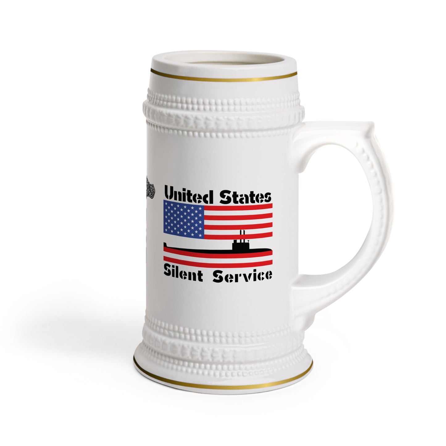 United States Silent Service Submarine Force USA Flag Beer Stein Mug
