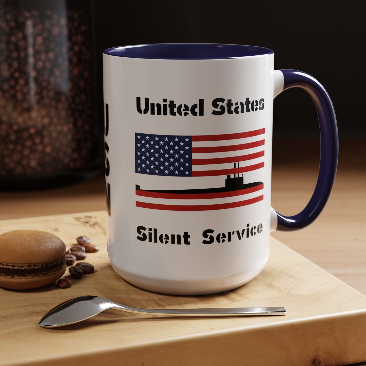 United States Navy Submarine Force Silent Service American Flag Accent Coffee Mugs