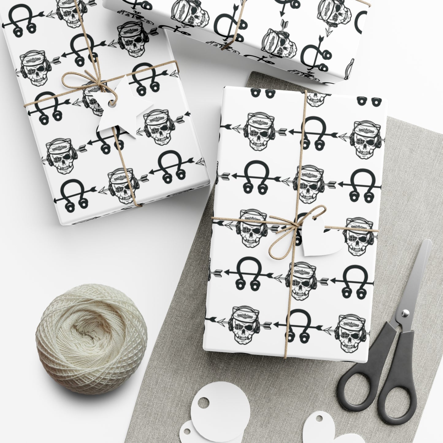 United States Navy Sonar Technician Submarines STS Sailor Skull and Insignia White Gift Wrap Papers