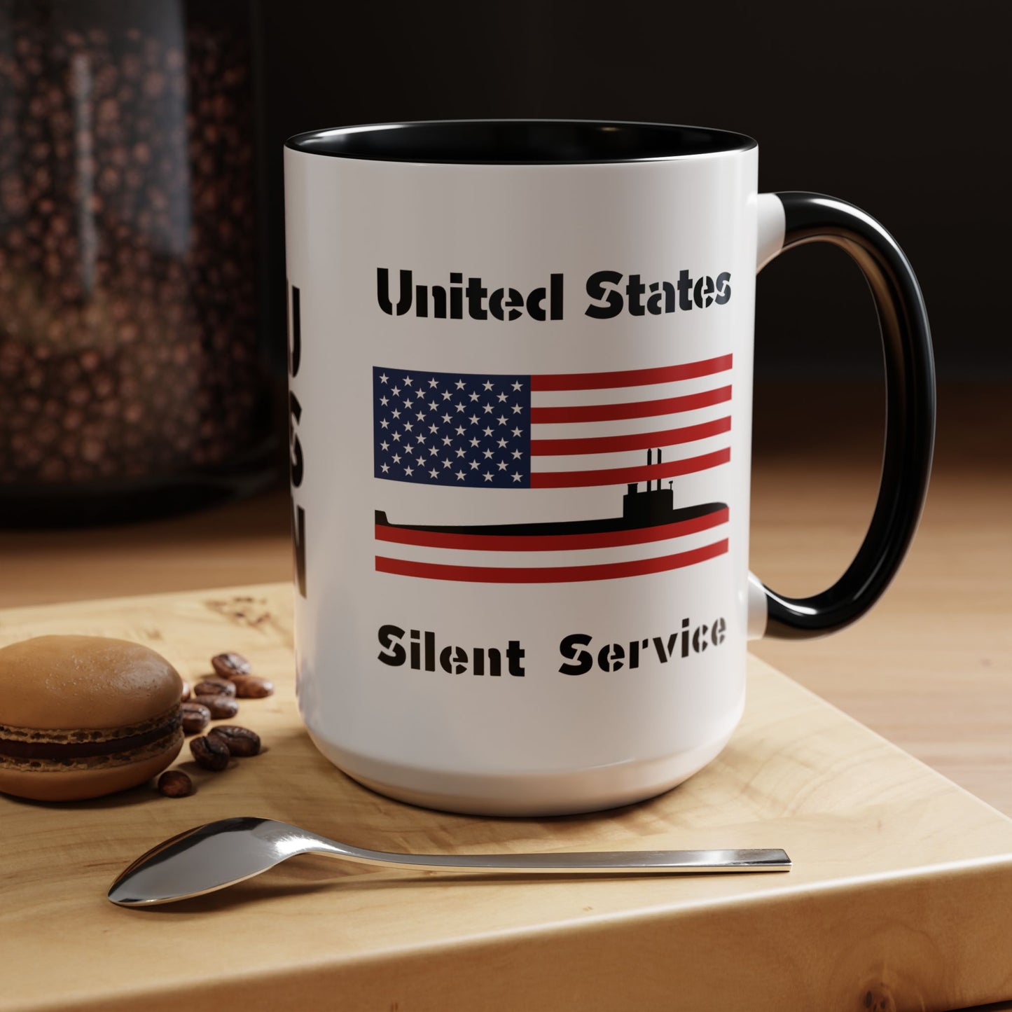 United States Navy Submarine Force Silent Service American Flag Accent Coffee Mugs