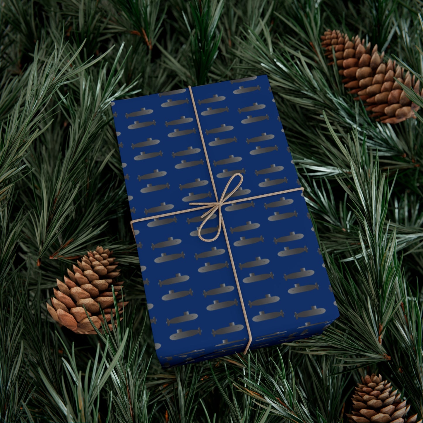 United States Navy Submarine Force Silent Service Gray Mini Submarines Blue Gift Wrap Papers