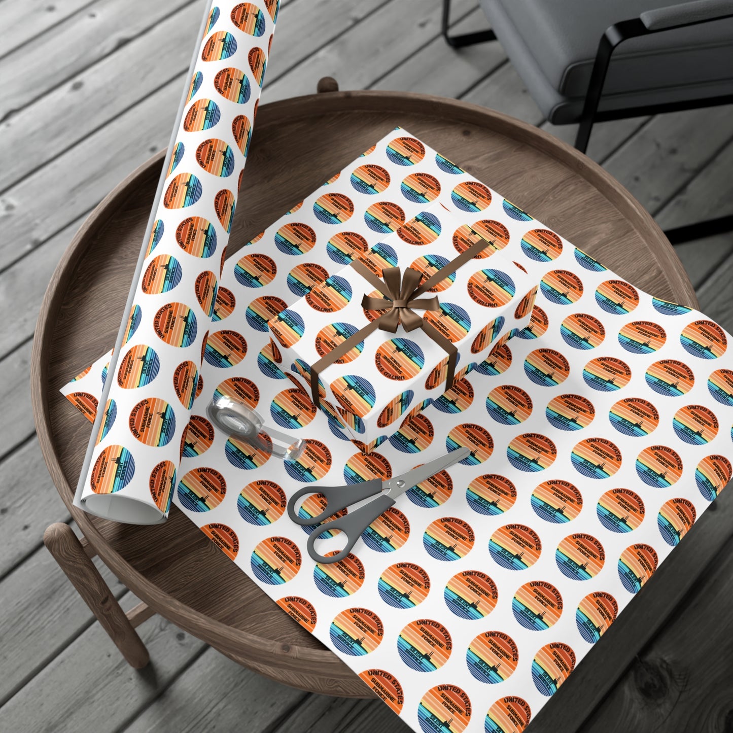 US Navy Submarine Force Silent Service Veteran Sailor Retro Design Gift Wrap Papers