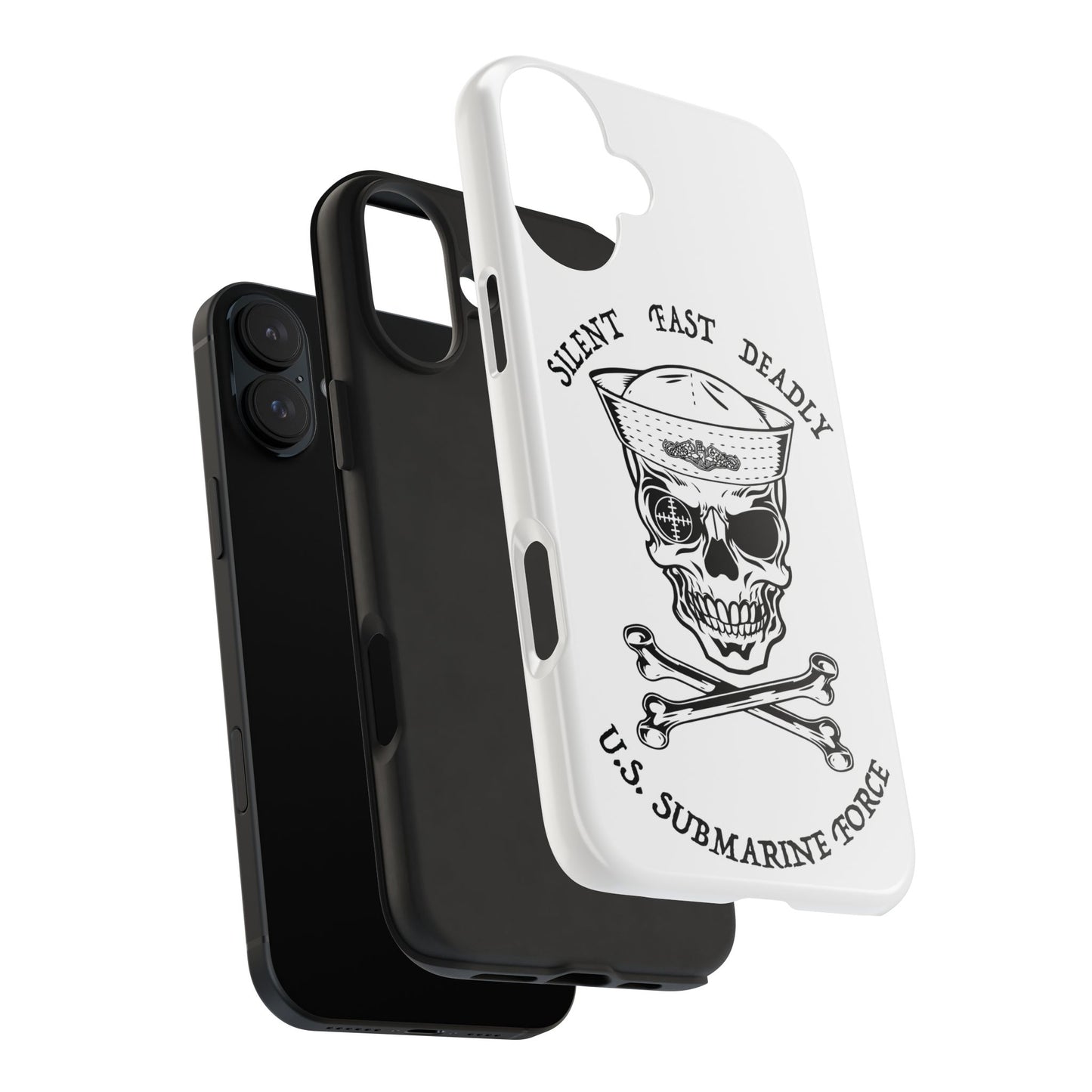 U.S. Submarine Force Skull & Crossbones Sailor with Dolphins White Tough iPhone Case