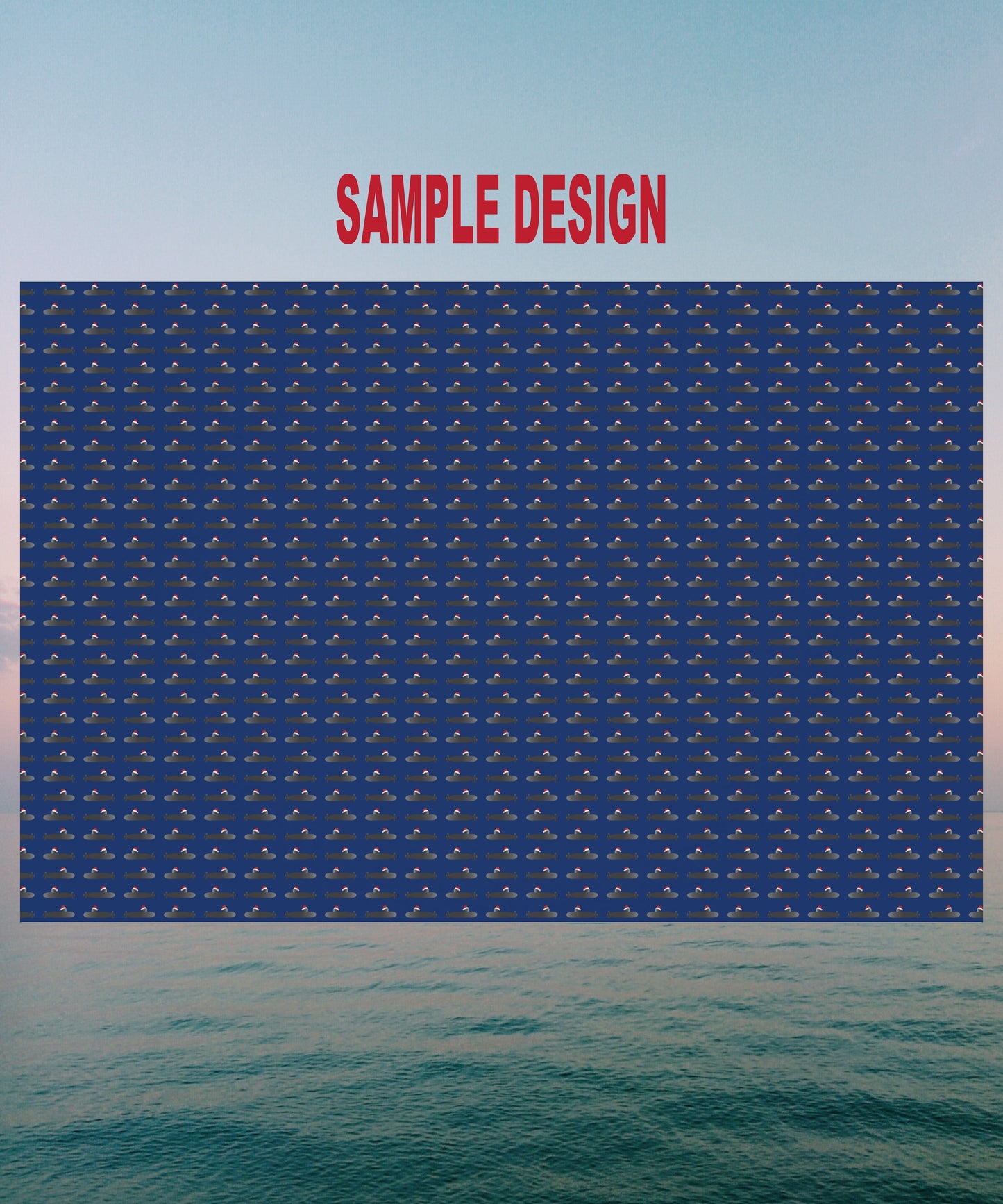 United States Navy Submarine Force Santa Hat on Gray Mini Submarines Blue Gift Wrap Papers