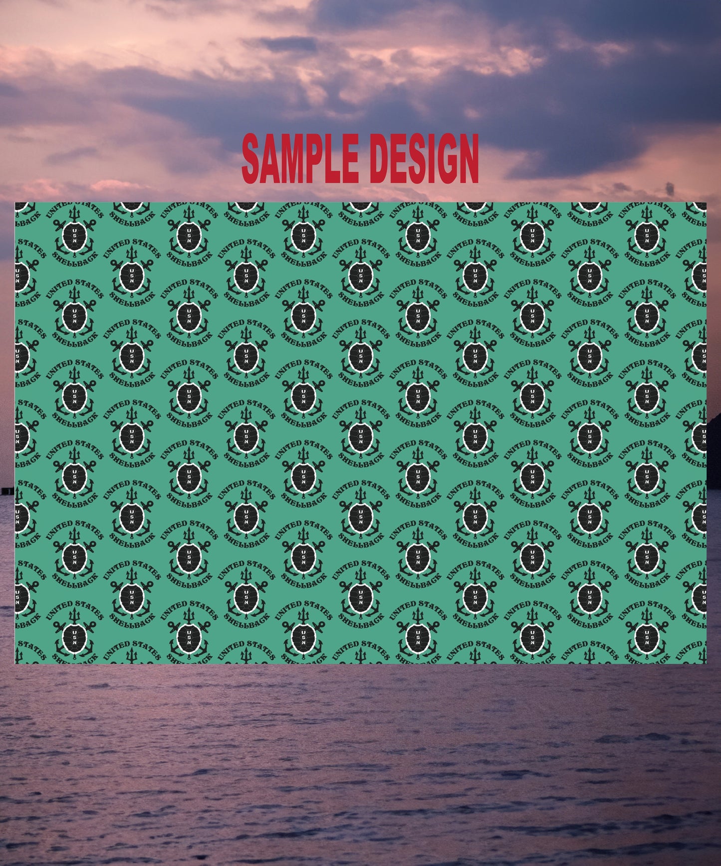 United States Navy Shellback Ancient Order of the Deep Naval Line-crossing Ceremony Black Shell Seafoam Green Gift Wrap Papers