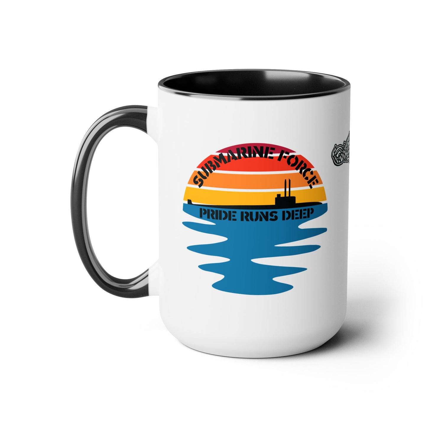 Sunrise United States Navy Submarine Force Pride Runs Deep Accent Coffee Mugs