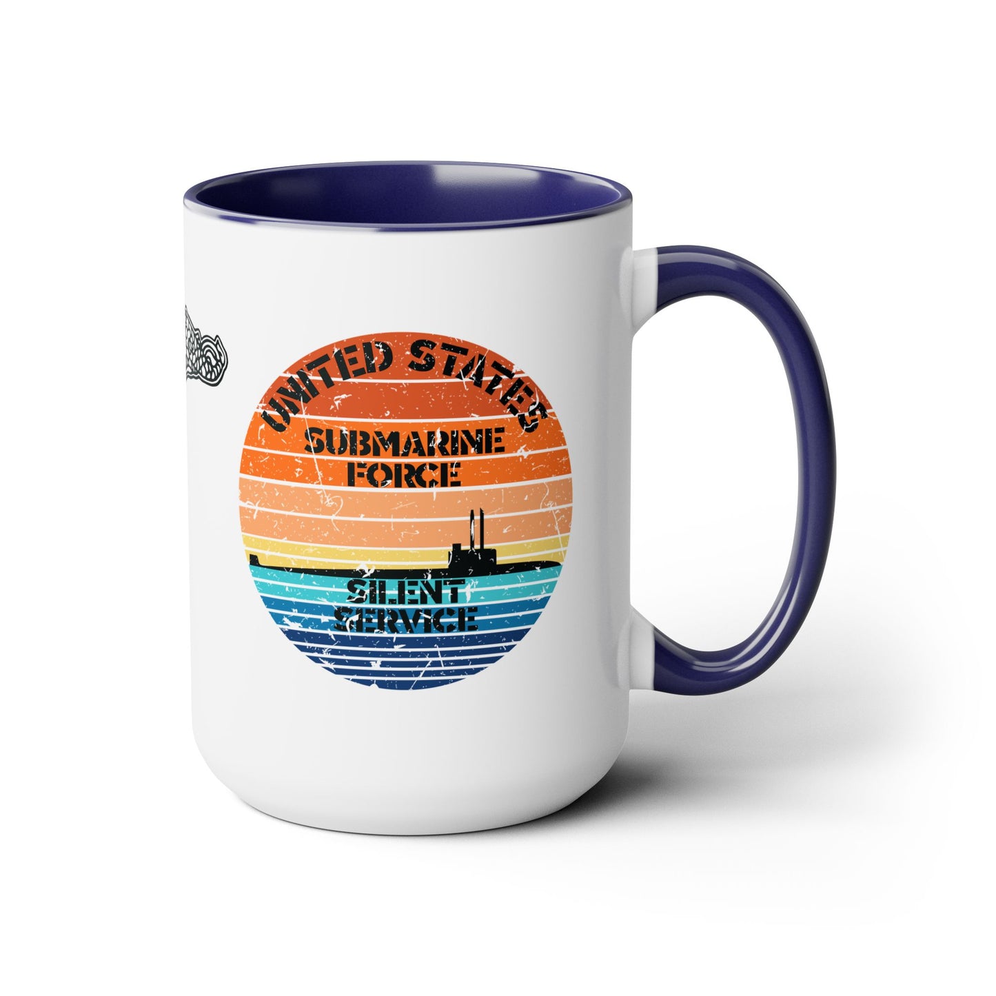 Sunset United States Navy Submarine Force Silent Service Distressed Accent Coffee Mugs
