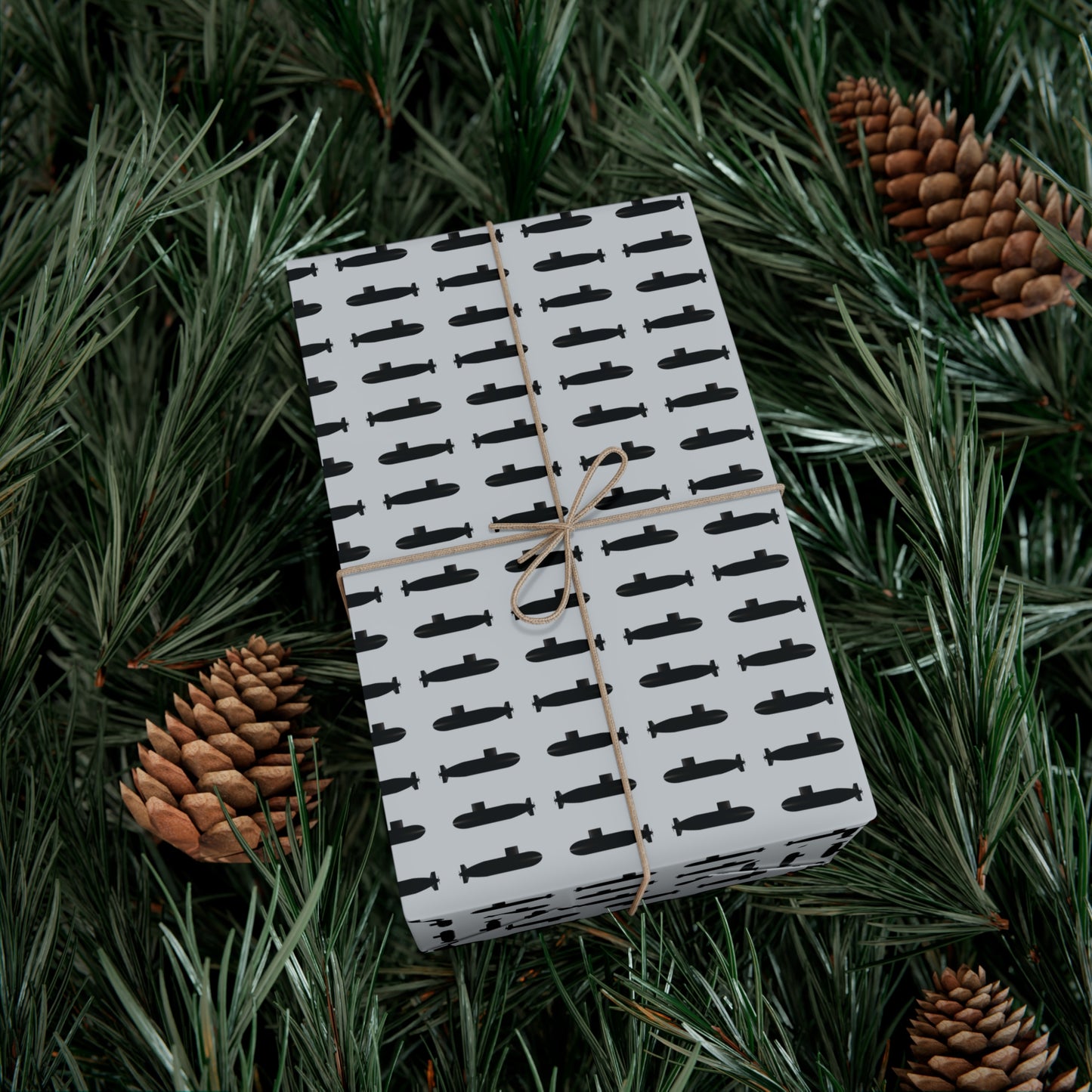 United States Navy Submarine Force Silent Service Black Mini Submarines Gray Gift Wrap Papers