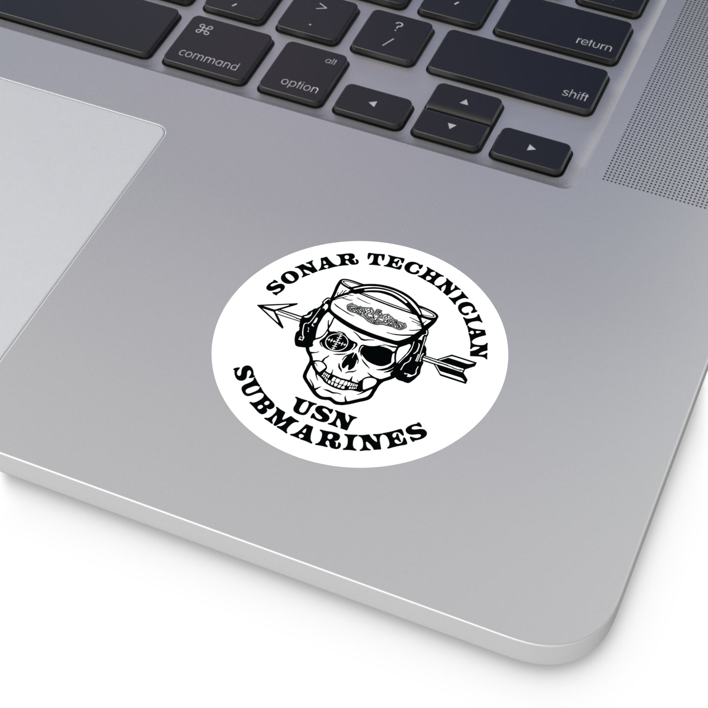 United States Submarine Force Silent Service Sonar Technician Submarines Sailor Skull Round Stickers, Indoor\Outdoor