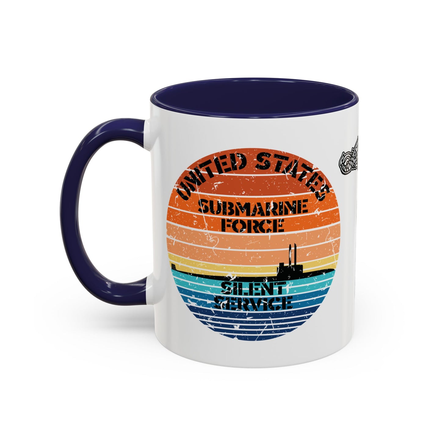 Sunset United States Navy Submarine Force Silent Service Distressed Accent Coffee Mugs
