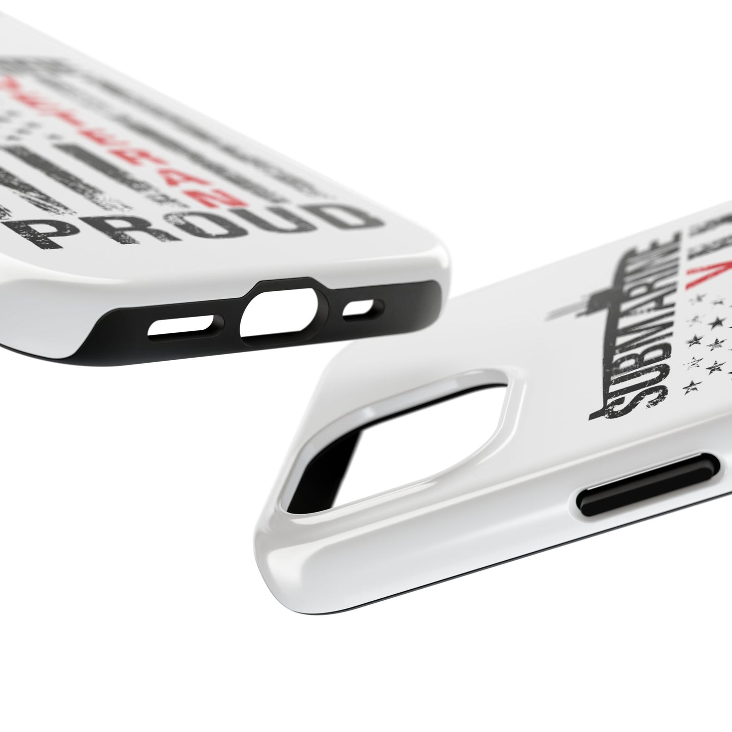 Submarine Veteran Proud Distressed White Flag White Tough iPhone Case