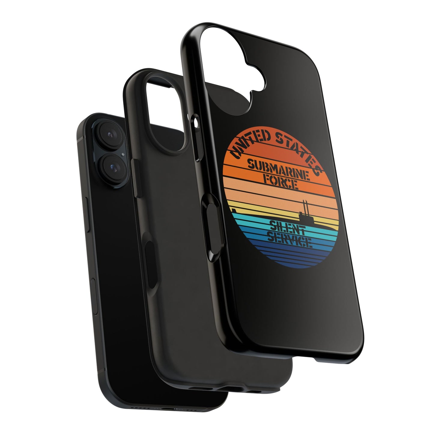 Sunset United States Submarine Force Silent Service Black Tough iPhone Case