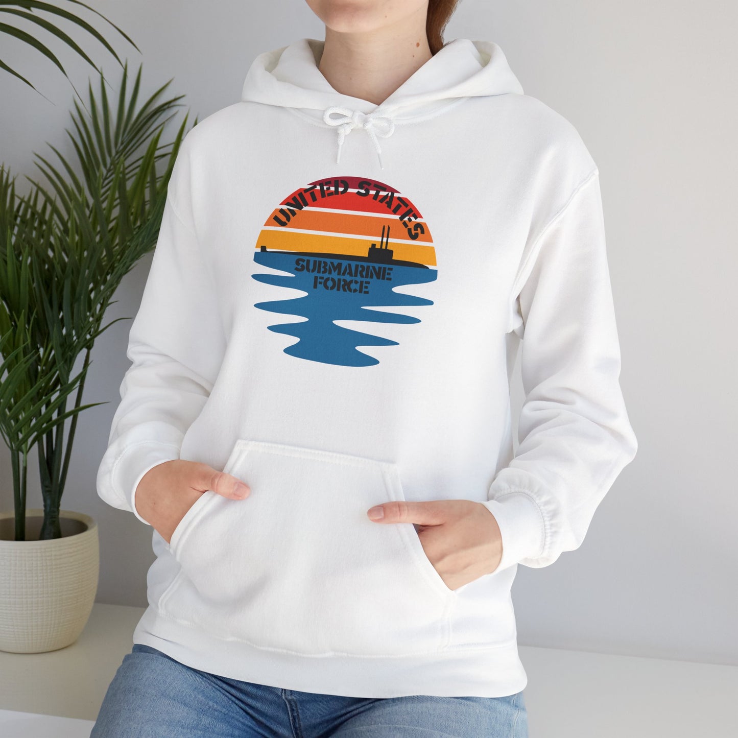 Sunset United States Submarine Force Half Vintage Unisex Heavy Blend™ Hooded Sweatshirt