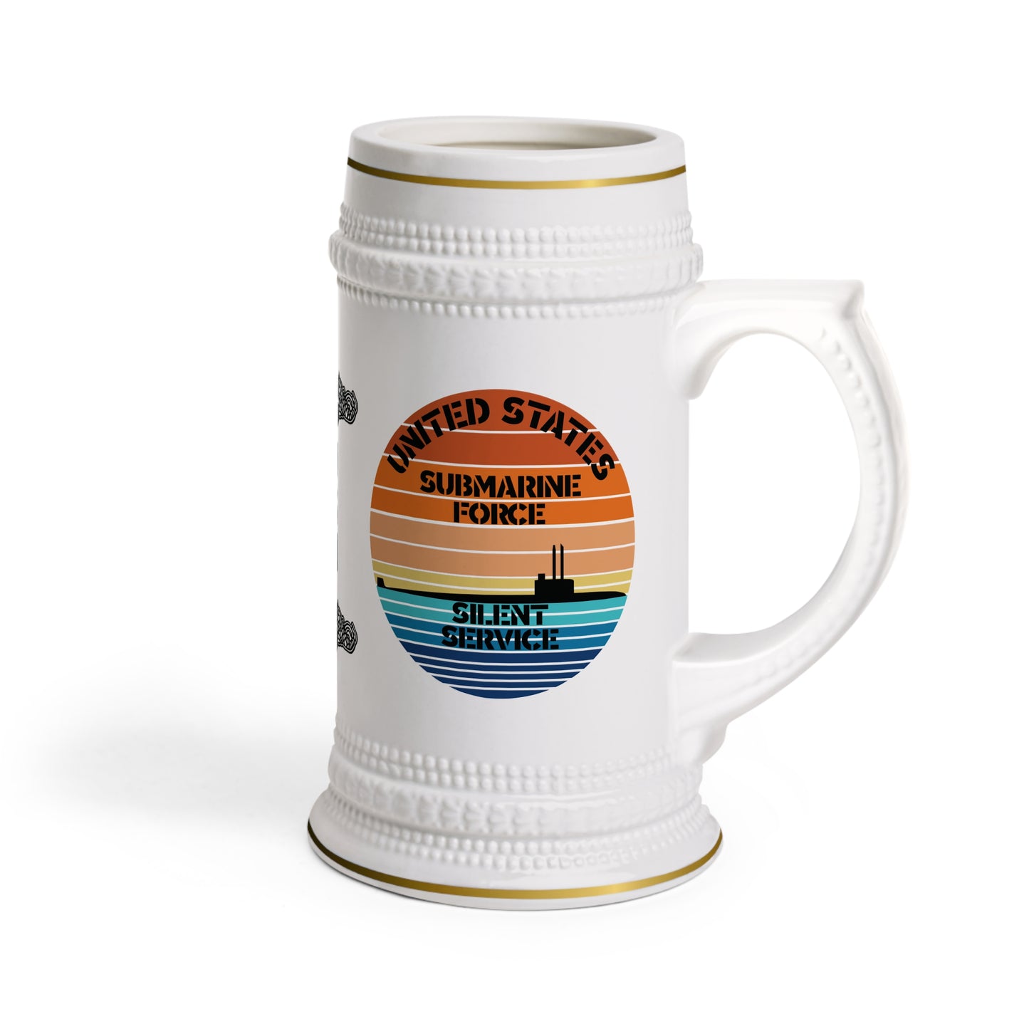 United States Navy Submarine Force Silent Service USN Dolphins Retro Vintage Sunset Drinking Stein Mug
