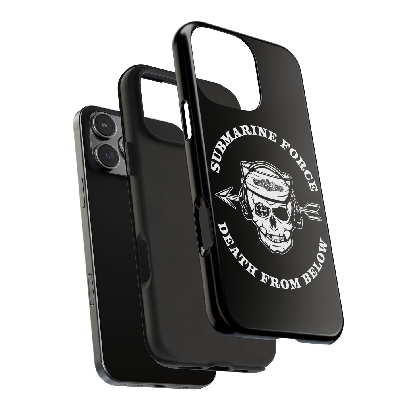 United States Submarine Force Silent Service Death From Below Submarine Sailor Skull Tough Black iPhone Case