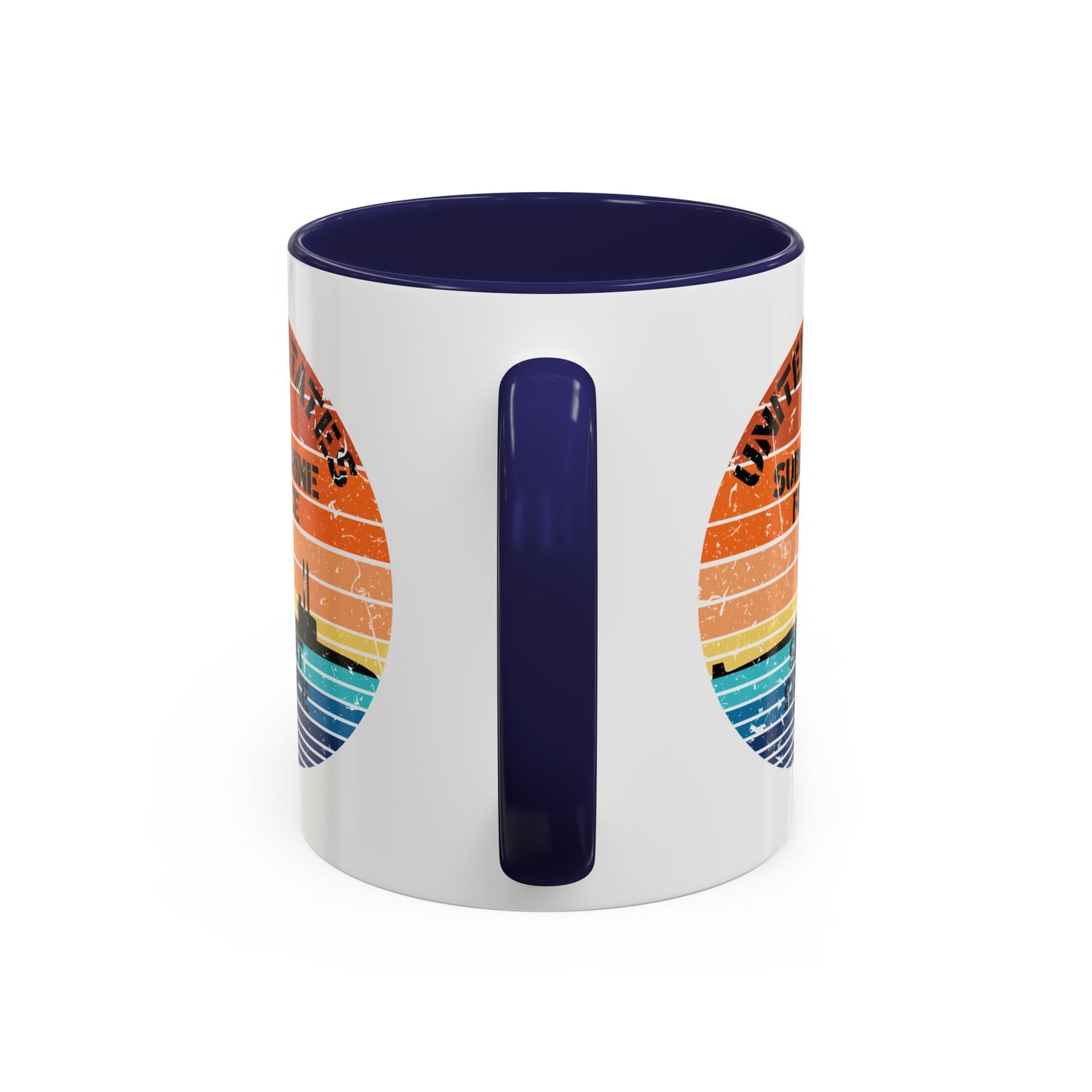 Sunset United States Navy Submarine Force Silent Service Distressed Accent Coffee Mugs
