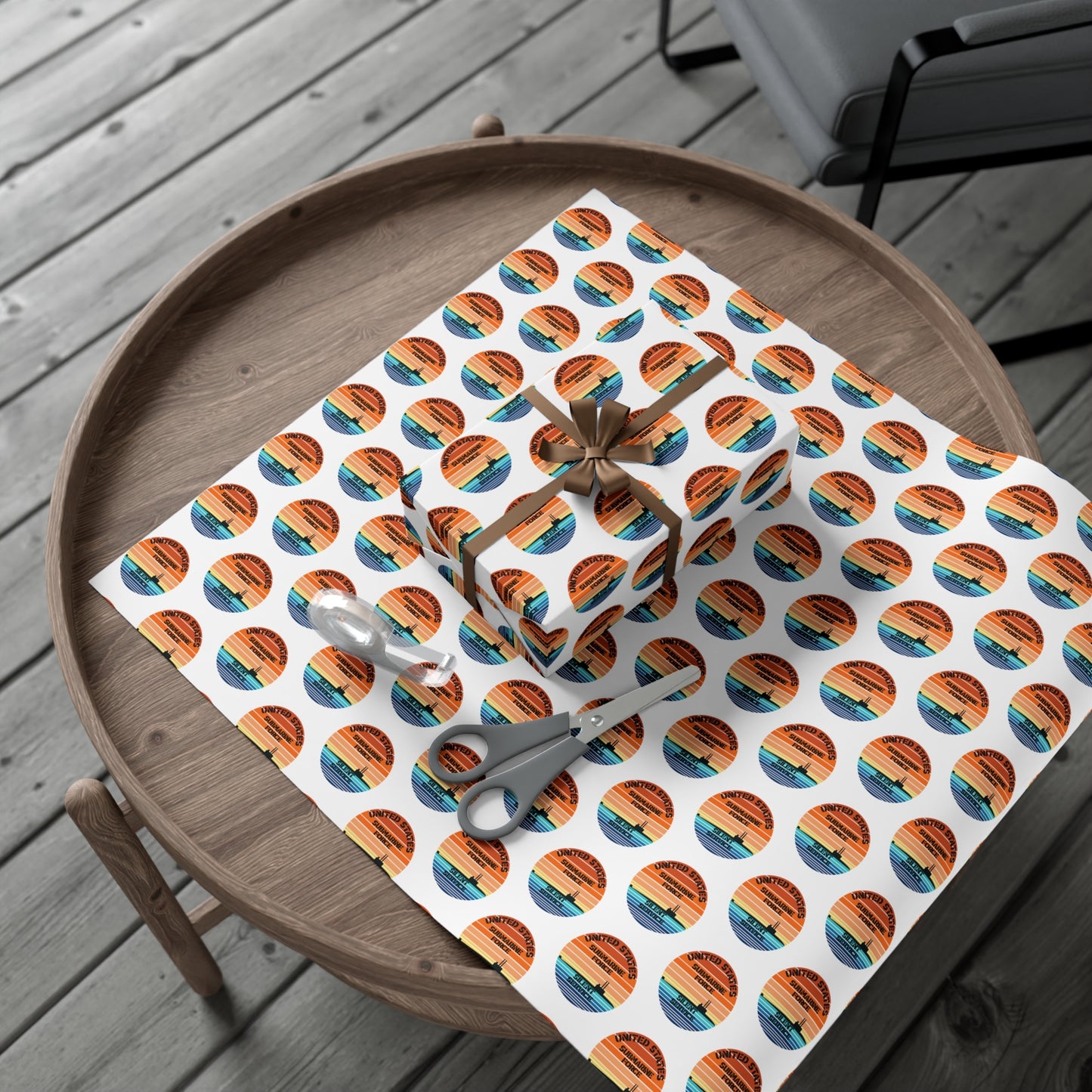 US Navy Submarine Force Silent Service Veteran Sailor Retro Design Gift Wrap Papers