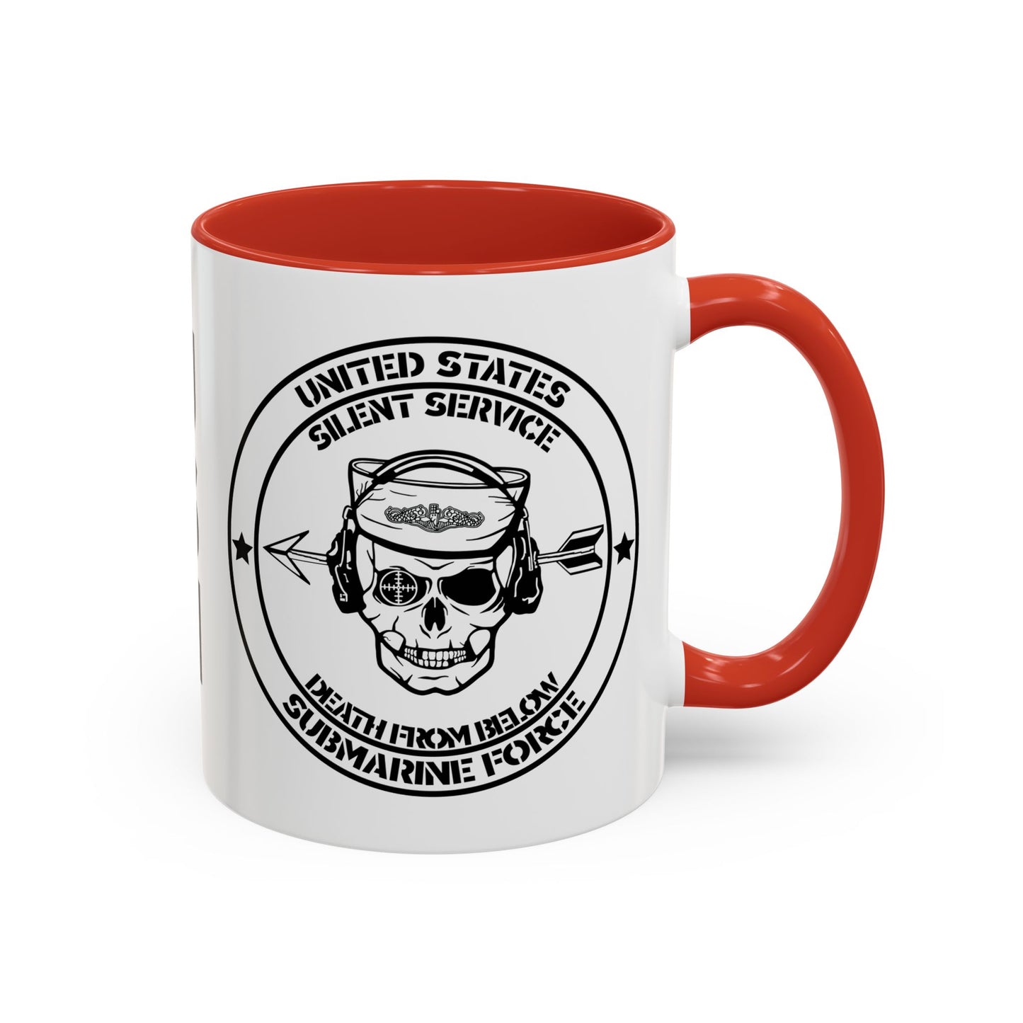 US Navy Submarine Force Silent Service Death From Below Sailor Skull Accent Coffee Mug