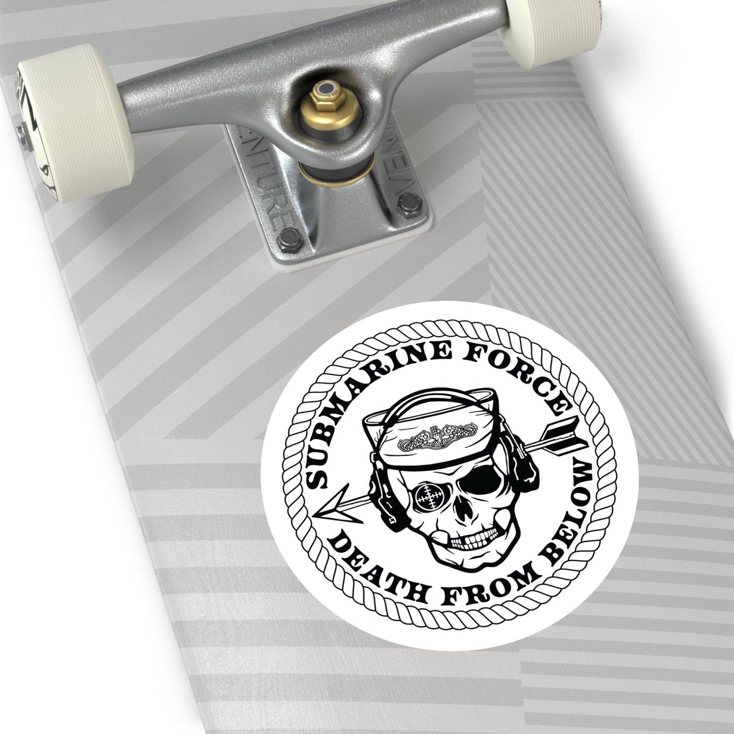 United States Submarine Force Silent Service Death From Below Submarine Sailor Skull Round Stickers, Indoor\Outdoor